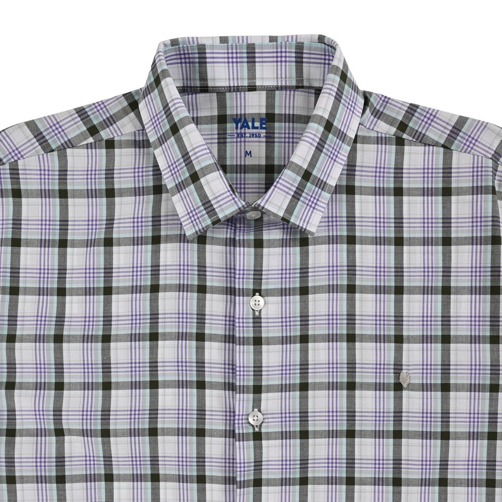 Camisa Yale Para Caballero Manga Corta Regular Fit 2588 Morado