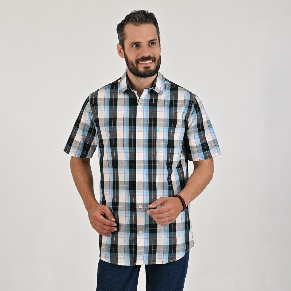 Camisa casual Yale Regular Fit Manga corta 7749 Negro