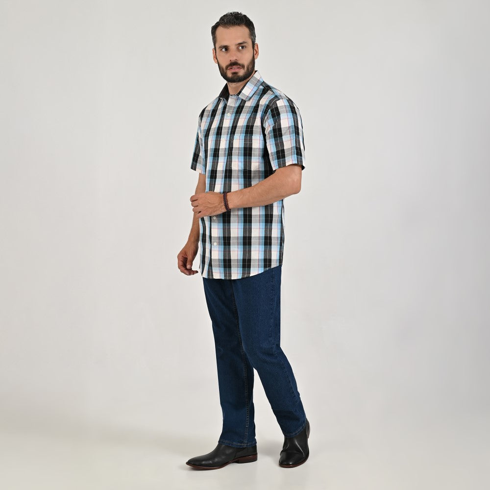 Camisa casual Yale Regular Fit Manga corta 7749 Negro