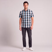 Camisa casual Yale Regular Fit Manga corta 7749 Azul