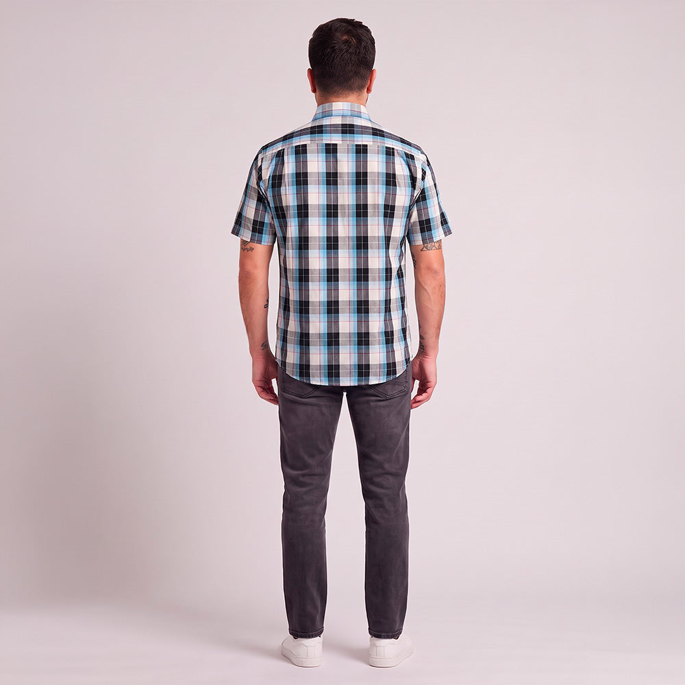 Camisa casual Yale Regular Fit Manga corta 7749 Azul