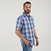 Camisa casual Yale Regular Fit Manga corta 7766 Azul Rey