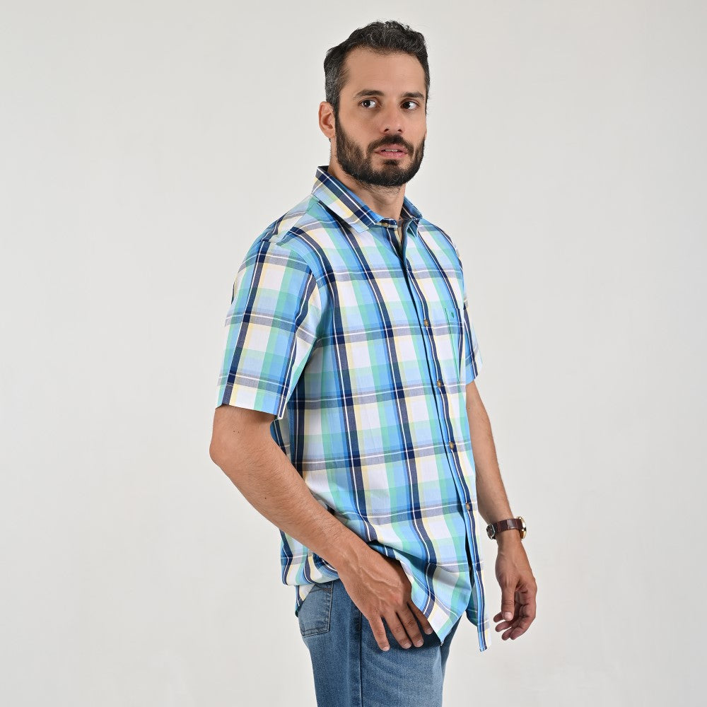 Camisa casual Yale Regular Fit Manga corta 7766 Verde