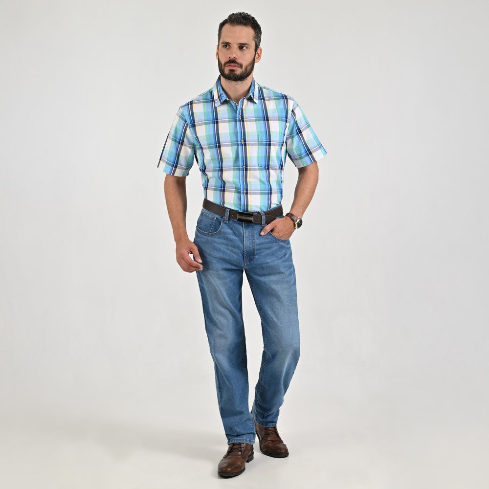 Camisa casual Yale Regular Fit Manga corta 7766 Verde