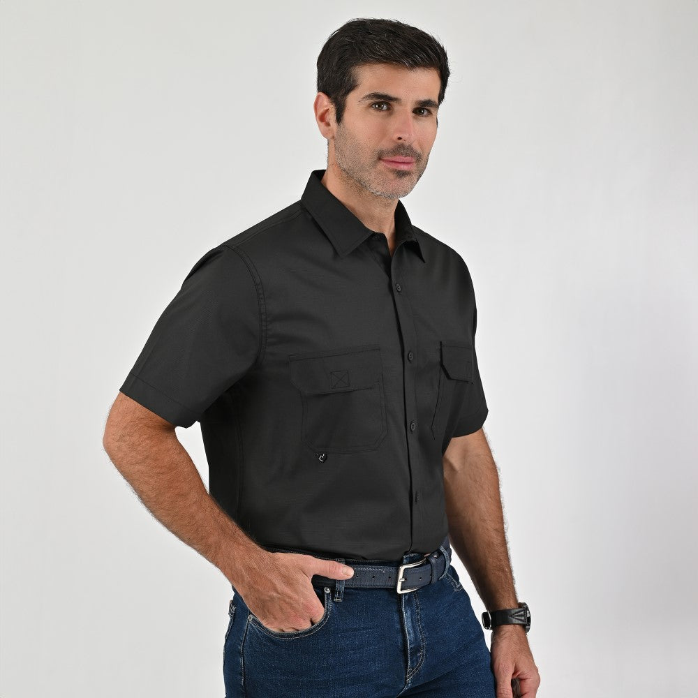 Camisa Pesquera Para Caballero Manga Corta Regular Fit 5536 Negro
