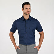 Camisa Pesquera Para Caballero Manga Corta Regular Fit 5536 Azul Marino