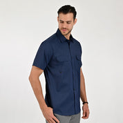 Camisa Pesquera Para Caballero Manga Corta Regular Fit 5536 Azul Marino