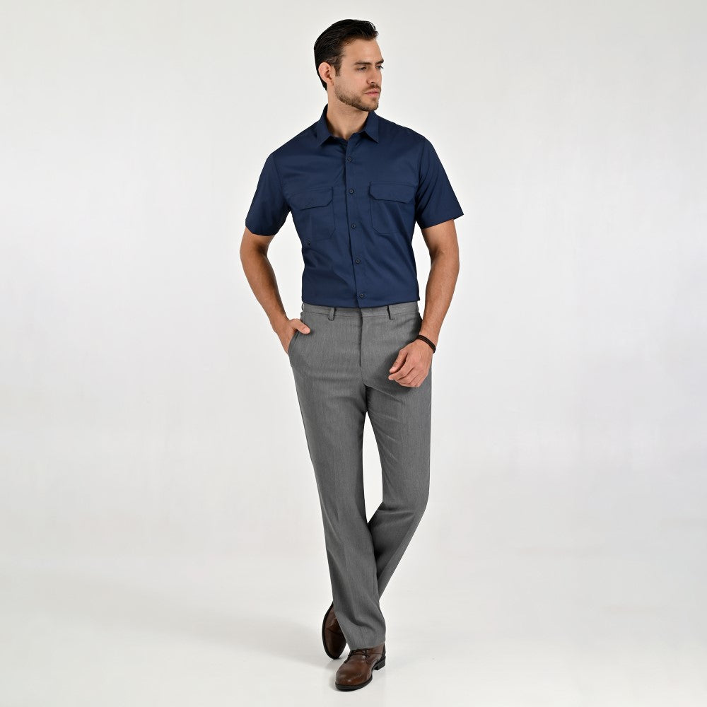 Camisa Pesquera Para Caballero Manga Corta Regular Fit 5536 Azul Marino