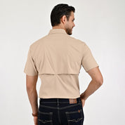 Camisa Pesquera Para Caballero Manga Corta Regular Fit 5536 Kaki
