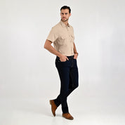 Camisa Pesquera Para Caballero Manga Corta Regular Fit 5536 Kaki