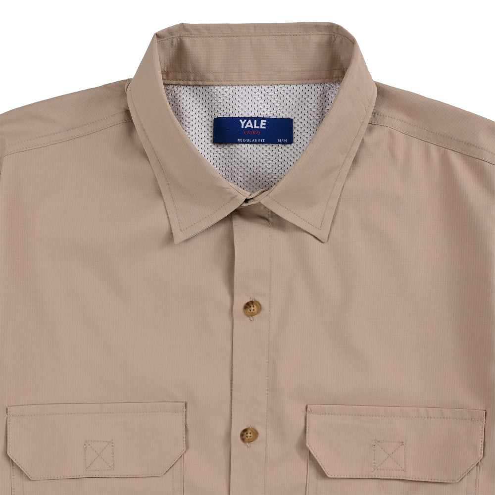 Camisa Pesquera Para Caballero Manga Corta Regular Fit 5536 Kaki