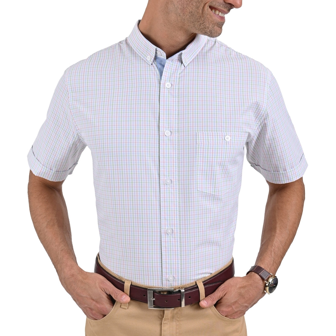 Camisa Yale  Manga Corta Regular Fit 2172 Azul Cielo