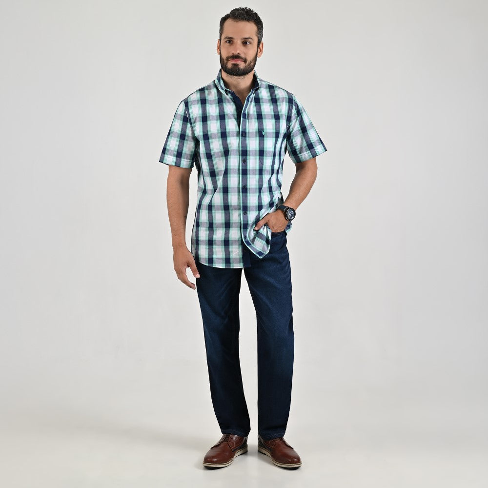 Camisa casual Yale Regular Fit Manga corta 7760 Verde