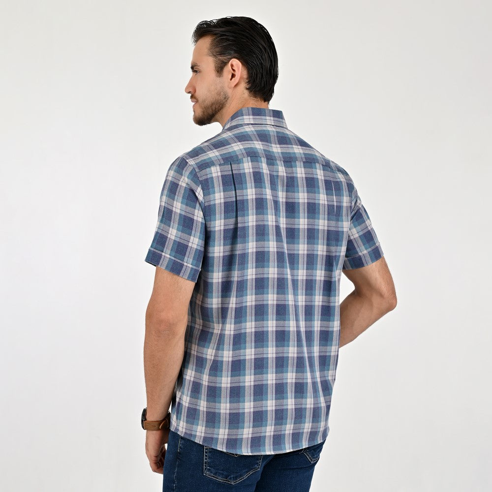 Camisa Yale Para Caballero Manga Larga Regular Fit 8210 Azul Petróleo