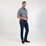 Camisa Yale Para Caballero Manga Larga Regular Fit 8210 Azul Petróleo