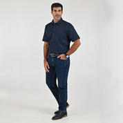 Camisa Yale Para Caballero Manga Larga Regular Fit 8084 Azul Marino