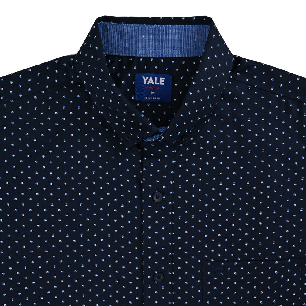 Camisa Yale Para Caballero Manga Larga Regular Fit 8084 Azul Marino