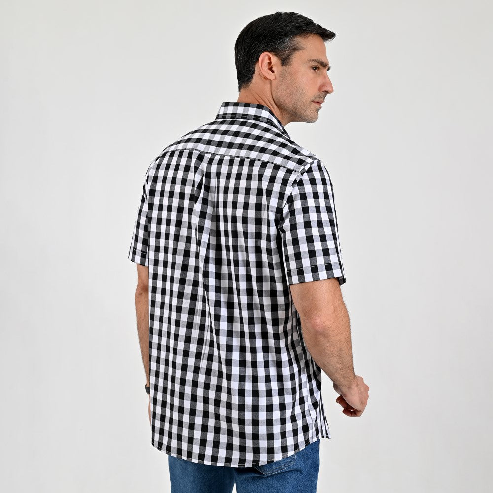 Camisa casual Yale Regular Fit Manga corta 7762 Negro