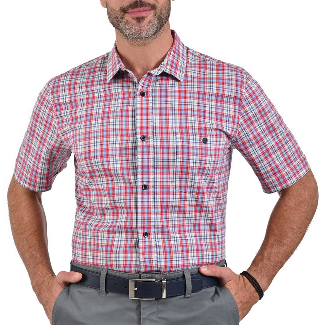 Camisa Yale Manga Corta Slim Fit 2635 Rojo