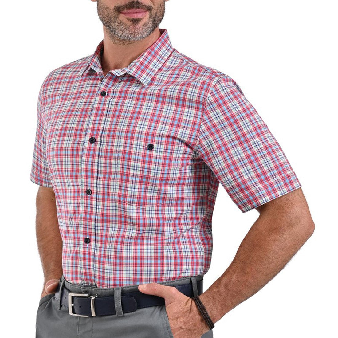 Camisa Yale Manga Corta Slim Fit 2635 Rojo