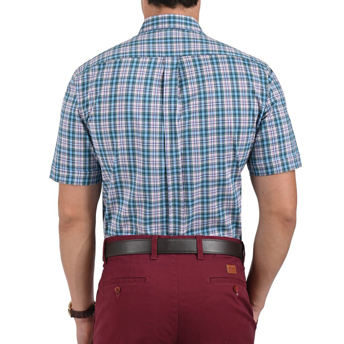 Camisa Yale Manga Corta Slim Fit 2635 Verde Esmeralda