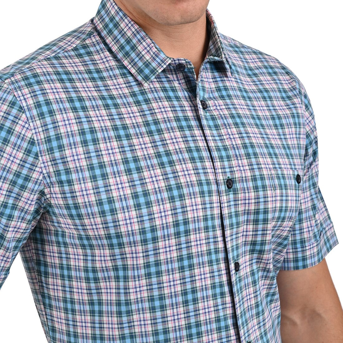 Camisa Yale Manga Corta Slim Fit 2635 Verde Esmeralda