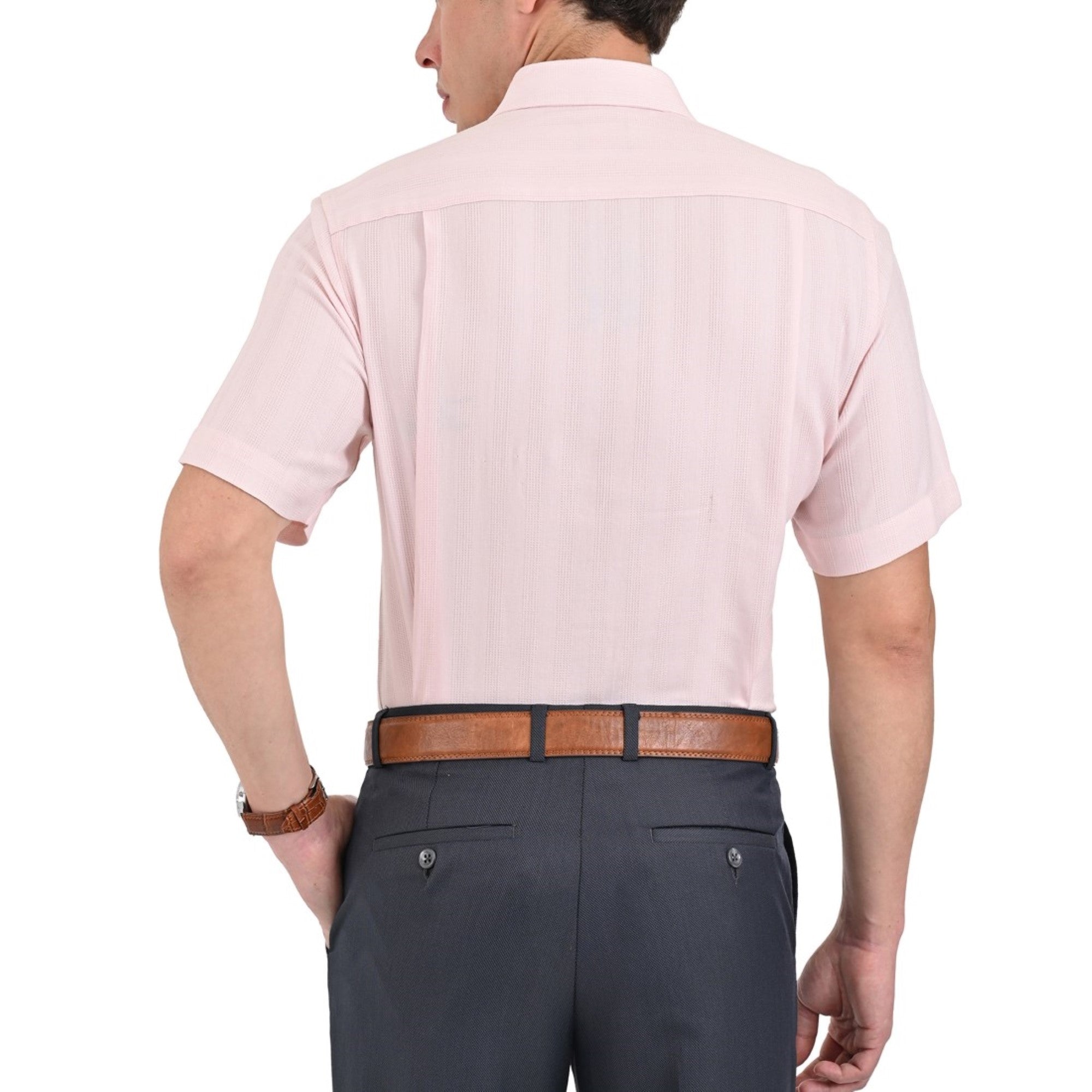 Camisa Yale Manga Corta Regular Fit 3869 Rosa Pálido