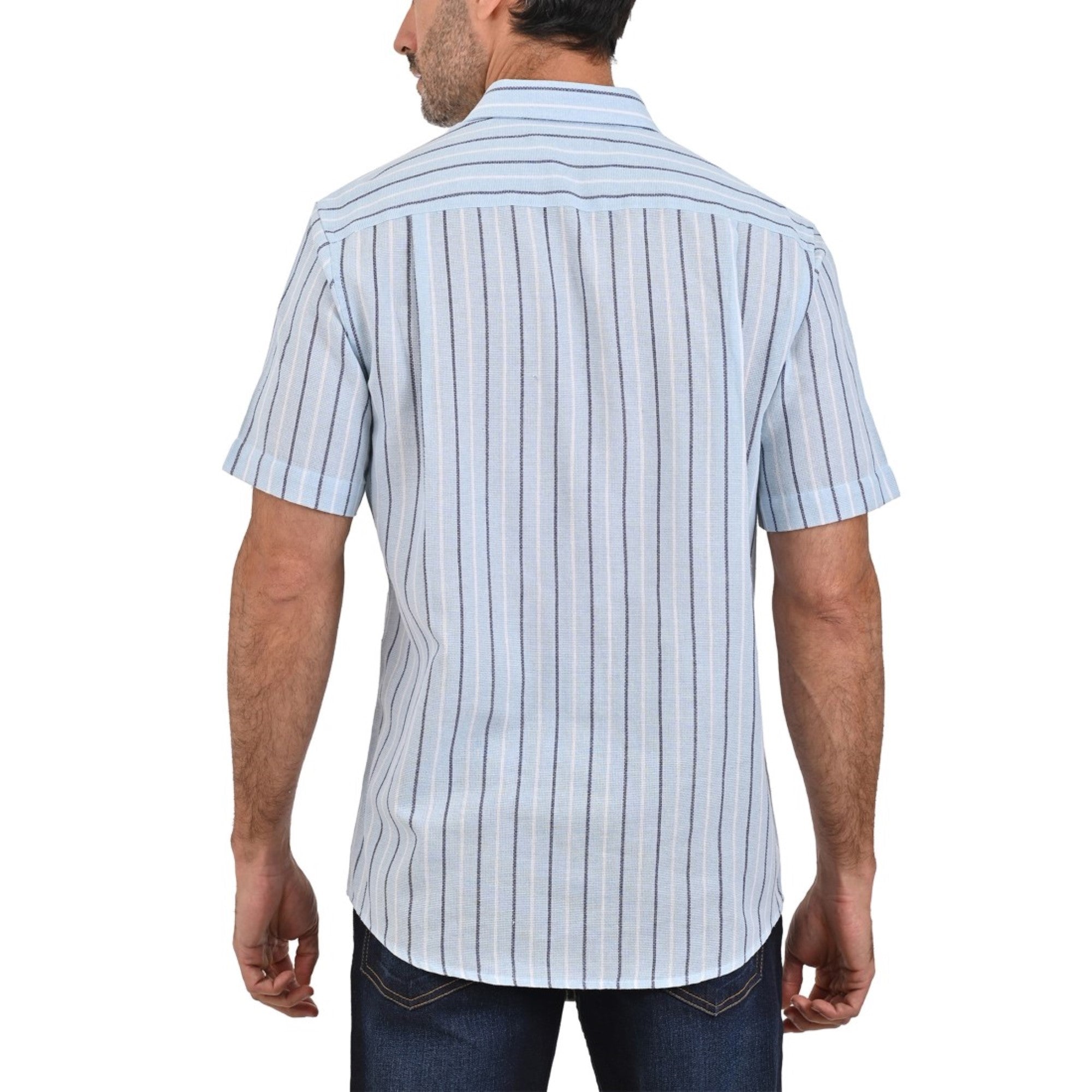 Camisa Yale Manga Corta Regular Fit 3871 Azul