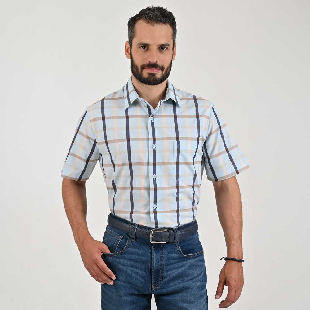 Camisa casual Yale Regular Fit Manga corta 7747 Verde