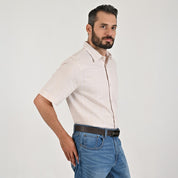Camisa casual Yale Regular Fit Manga corta 7756 Beige