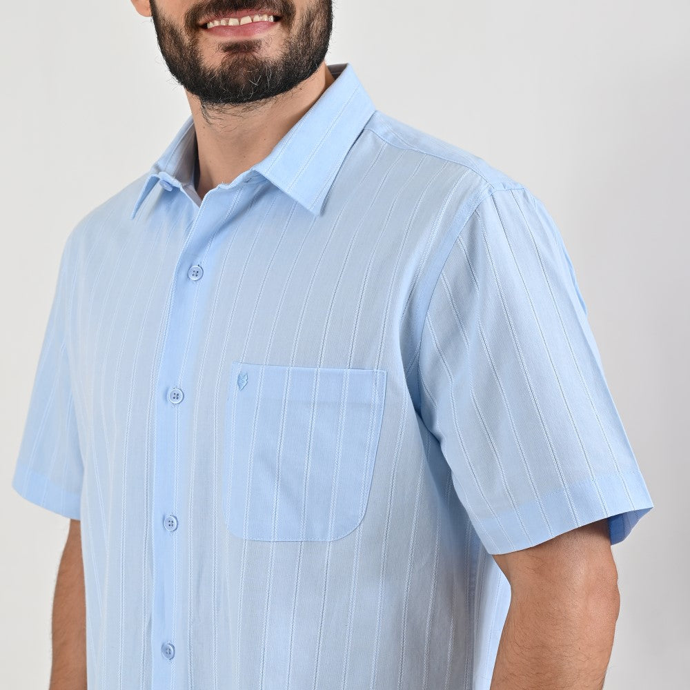 Camisa casual Yale Regular Fit Manga corta 7763 Azul Cielo