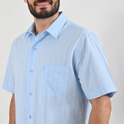 Camisa casual Yale Regular Fit Manga corta 7763 Azul Cielo
