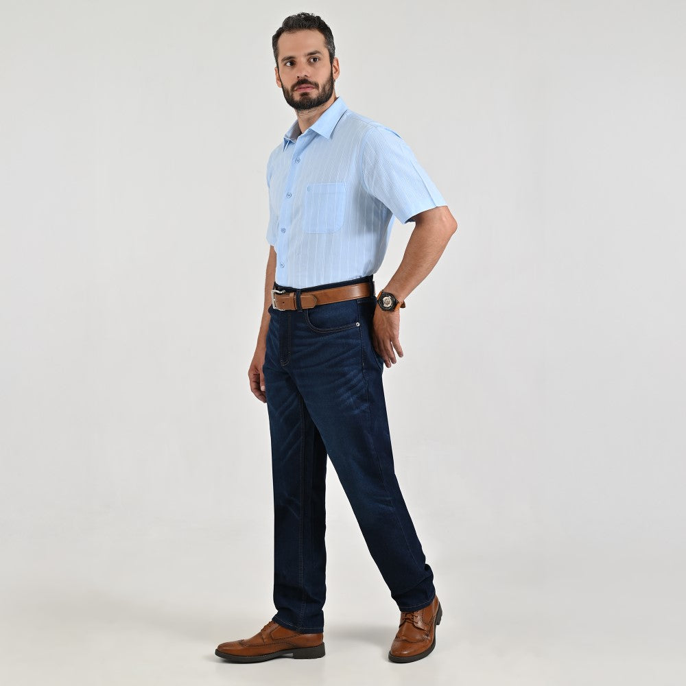Camisa casual Yale Regular Fit Manga corta 7763 Azul Cielo