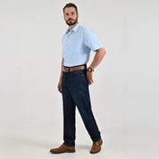 Camisa casual Yale Regular Fit Manga corta 7763 Azul Cielo
