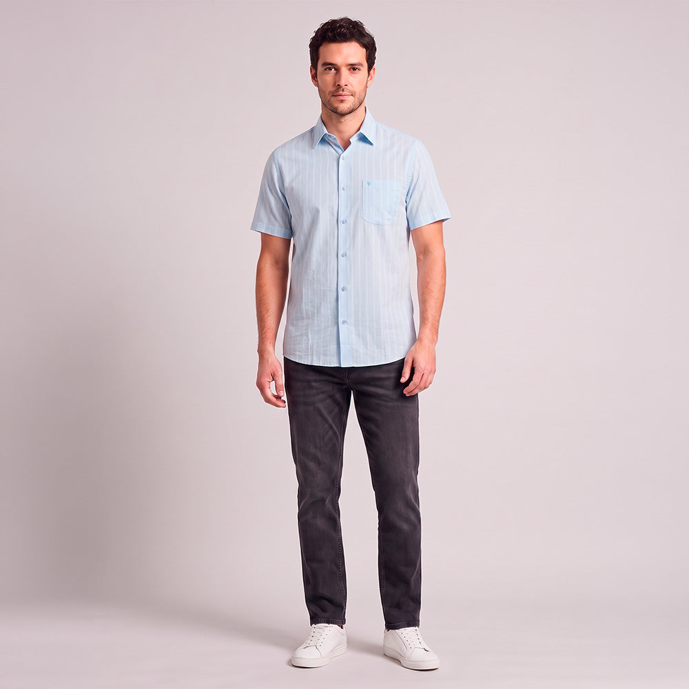Camisa casual Yale Regular Fit Manga corta 7763 Verde