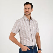 Camisa Yale Para Caballero Manga Corta Regular Fit 8204 Avellana