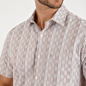 Camisa Yale Para Caballero Manga Corta Regular Fit 8204 Avellana