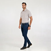 Camisa Yale Para Caballero Manga Corta Regular Fit 8204 Avellana