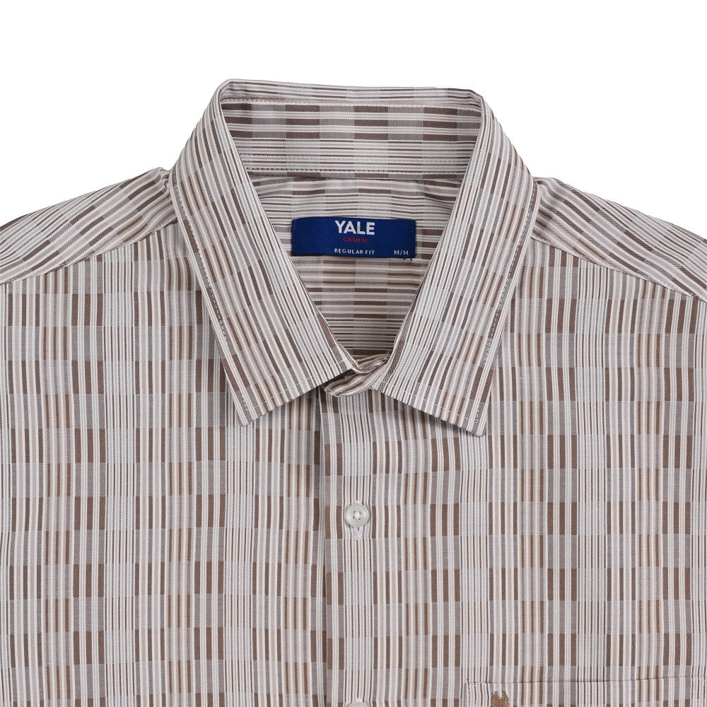 Camisa Yale Para Caballero Manga Corta Regular Fit 8204 Avellana