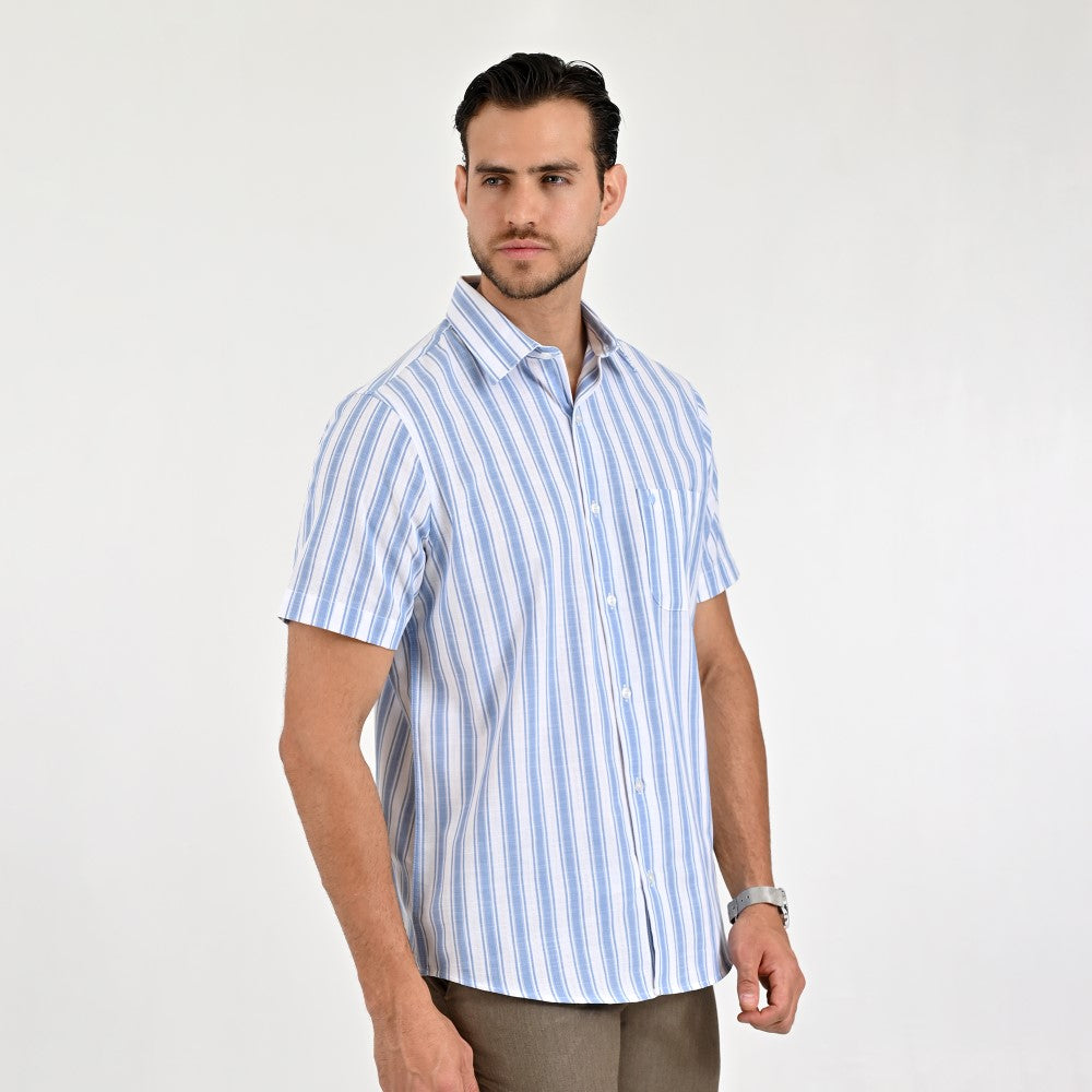 Camisa Yale Para Caballero Manga Corta Regular Fit 8206 Rosa