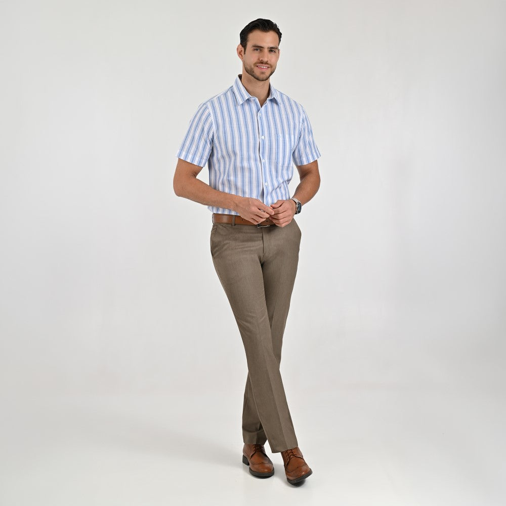 Camisa Yale Para Caballero Manga Corta Regular Fit 8206 Rosa