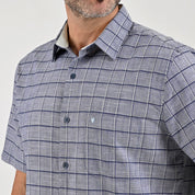 Camisa casual Yale Regular Fit Manga corta 7775 Azul marino entintado