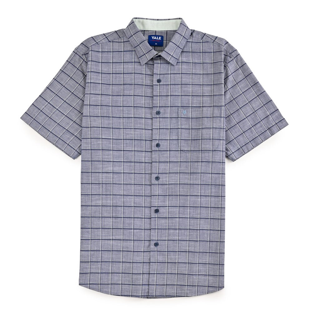 Camisa casual Yale Regular Fit Manga corta 7775 Azul marino entintado