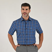 Camisa Yale Para Caballero Manga Corta Regular Fit 8201 Azul Marino