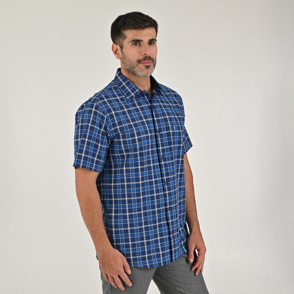 Camisa Yale Para Caballero Manga Corta Regular Fit 8201 Azul Marino