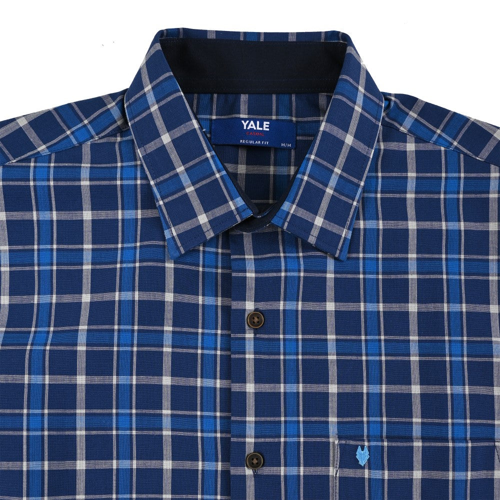 Camisa Yale Para Caballero Manga Corta Regular Fit 8201 Azul Marino