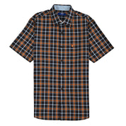 Camisa Yale Para Caballero Manga Corta Regular Fit 8201 Chocolate