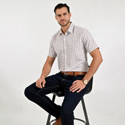 Camisa Yale Para Caballero Manga Corta Regular Fit 8209 Arena