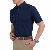 Camisa Casual Yale Manga Corta Lisa Regular Fit 2202