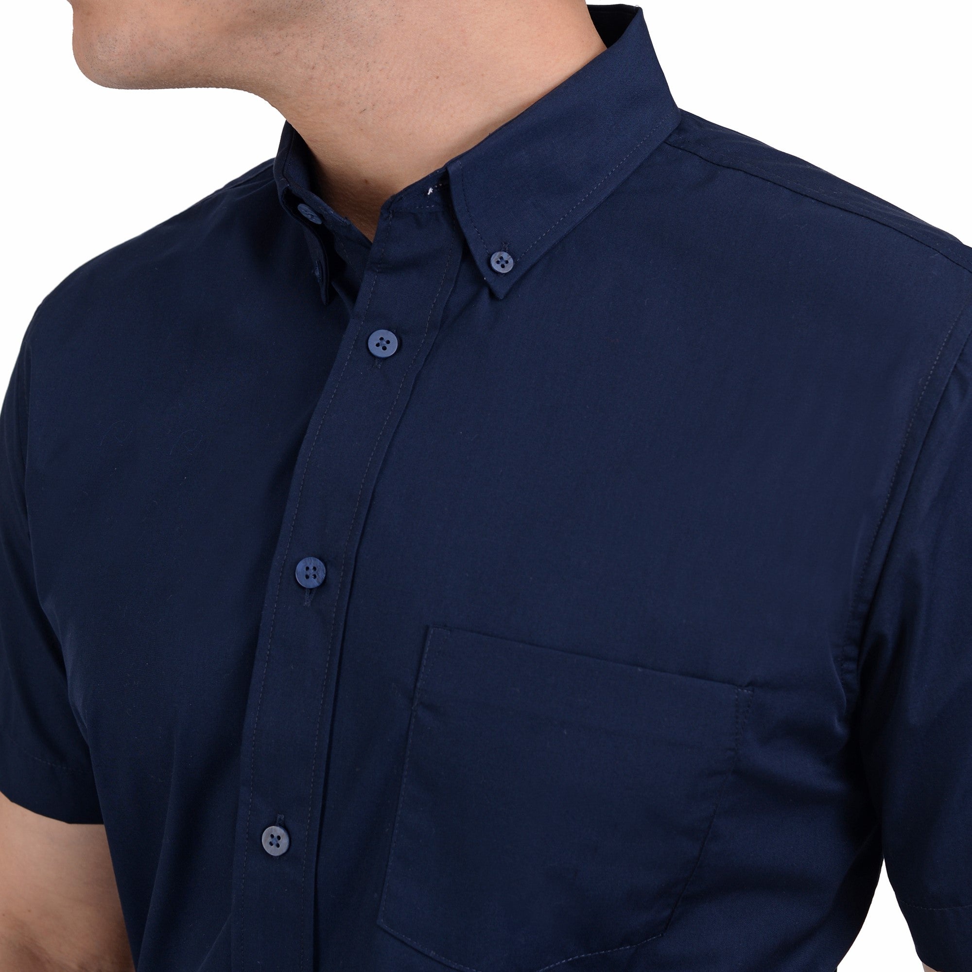 Camisa Casual Yale Manga Corta Lisa Regular Fit 2202